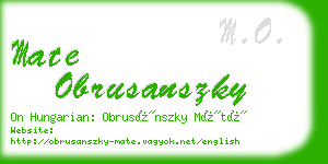 mate obrusanszky business card
